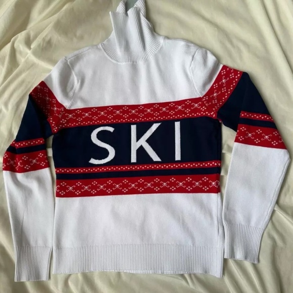 Active SKI Motif Perfect Fair Isle Statement Sweater  NWT sL - Picture 2 of 8